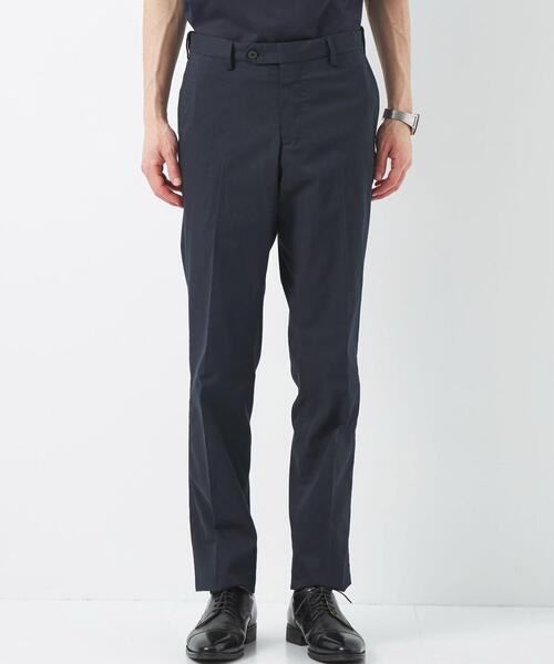 green label relaxing（グリーンレーベルリラクシング）の「シャークスキン スリム スラックス -ストレッチ・接触冷感・クリースキープ・ウエストアジャスター-（スラックス・メンズ・グレー/ベージュ/ネイビー・XS/S/M/L/XL）」の4枚目の写真