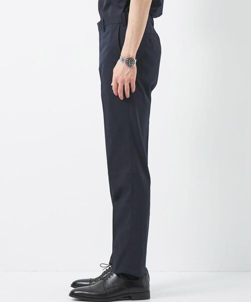 green label relaxing（グリーンレーベルリラクシング）の「シャークスキン スリム スラックス -ストレッチ・接触冷感・クリースキープ・ウエストアジャスター-（スラックス・メンズ・グレー/ベージュ/ネイビー・XS/S/M/L/XL）」の5枚目の写真