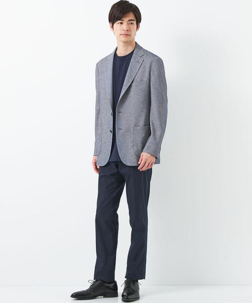 green label relaxing（グリーンレーベルリラクシング）の「シャークスキン スリム スラックス -ストレッチ・接触冷感・クリースキープ・ウエストアジャスター-（スラックス・メンズ・グレー/ベージュ/ネイビー・XS/S/M/L/XL）」の7枚目の写真