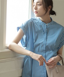 OPAQUE.CLIP | UVバンドカラーペプラムシャツブラウス【UV/イージーケア/洗濯機洗い可】(シャツ/ブラウス)