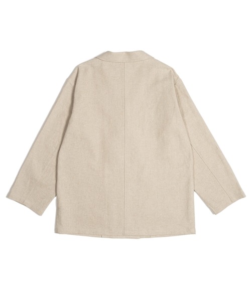 OPULENCE（オーピュレンス）の「オーバーサイズリネンジャケット（テーラードジャケット・レディース・ベージュ・FREE）」の4枚目の写真