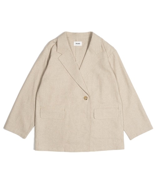 OPULENCE（オーピュレンス）の「オーバーサイズリネンジャケット（テーラードジャケット・レディース・ベージュ・FREE）」の11枚目の写真