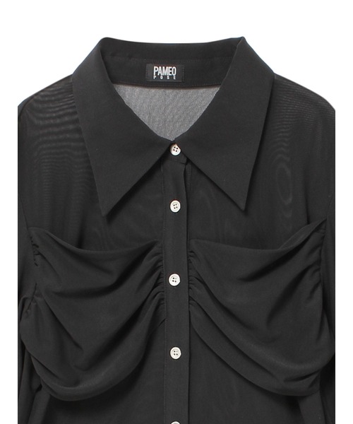 PAMEO POSE(パメオポーズ)の「Kate Shirts BLK(シャツ/ブラウス・レディース・ブラック・FREE)」の5枚目の写真