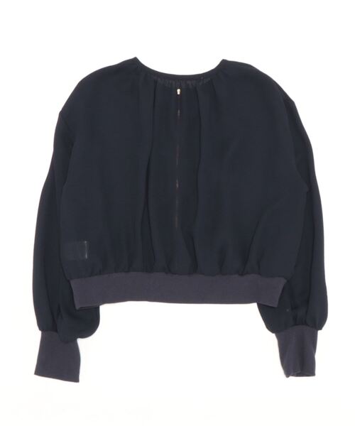 31 Sons de mode（トランテアン　ソン　ドゥ　モード）の「ジョーゼットギャザーブルゾン（ブルゾン・レディース・クリーム/ネイビー・フリー）」の21枚目の写真