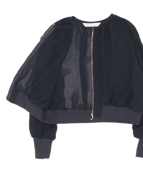 31 Sons de mode（トランテアン　ソン　ドゥ　モード）の「ジョーゼットギャザーブルゾン（ブルゾン・レディース・クリーム/ネイビー・フリー）」の22枚目の写真