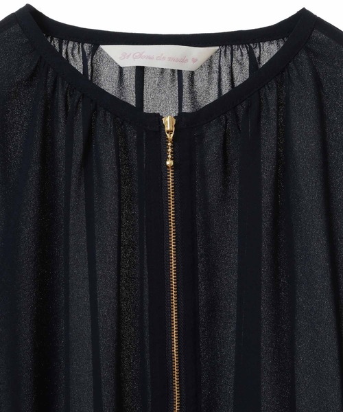 31 Sons de mode（トランテアン　ソン　ドゥ　モード）の「ジョーゼットギャザーブルゾン（ブルゾン・レディース・クリーム/ネイビー・フリー）」の16枚目の写真