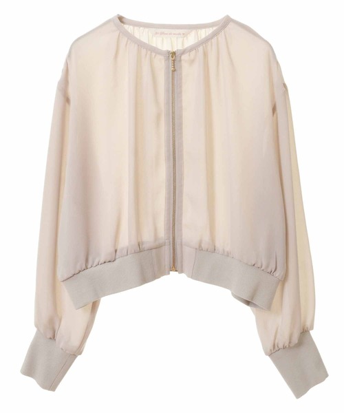 31 Sons de mode（トランテアン　ソン　ドゥ　モード）の「ジョーゼットギャザーブルゾン（ブルゾン・レディース・クリーム/ネイビー・フリー）」の14枚目の写真