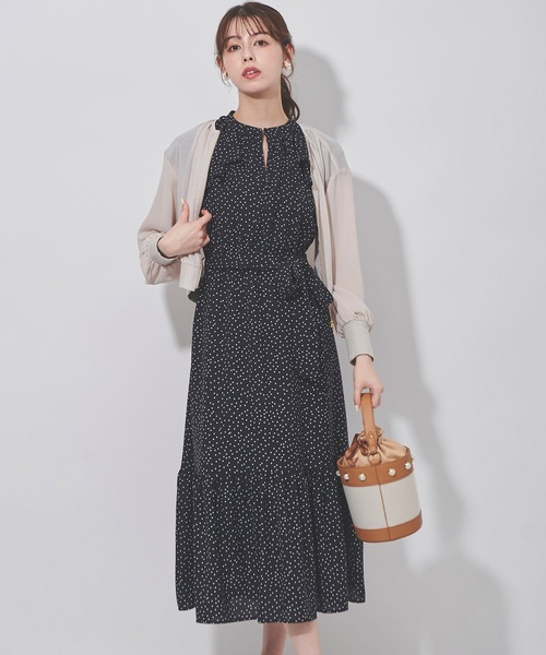 31 Sons de mode（トランテアン　ソン　ドゥ　モード）の「ジョーゼットギャザーブルゾン（ブルゾン・レディース・クリーム/ネイビー・フリー）」の7枚目の写真