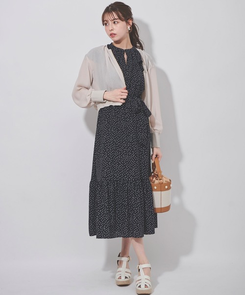 31 Sons de mode（トランテアン　ソン　ドゥ　モード）の「ジョーゼットギャザーブルゾン（ブルゾン・レディース・クリーム/ネイビー・フリー）」の9枚目の写真