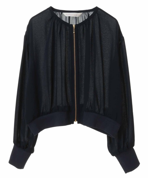 31 Sons de mode（トランテアン　ソン　ドゥ　モード）の「ジョーゼットギャザーブルゾン（ブルゾン・レディース・クリーム/ネイビー・フリー）」の15枚目の写真