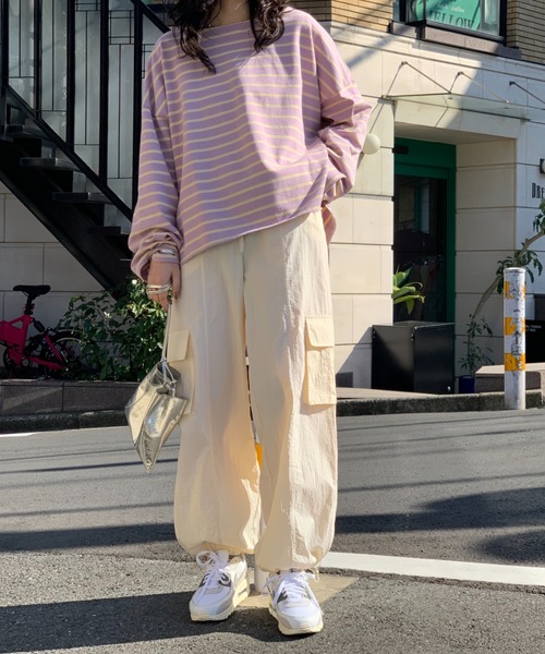 mi via loca（ミヴィアロカ）の「ドロストパラシュートパンツ（カーゴパンツ・レディース・ブラック/カーキ/アイボリー・FREE）」の17枚目の写真