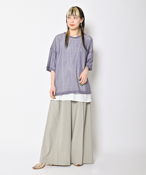 CITYSHOP（シティーショップ）の「RUSSELL NET Tシャツ（Tシャツ/カットソー・レディース・ブラック/サックスブルー・FREE）」の18枚目の写真