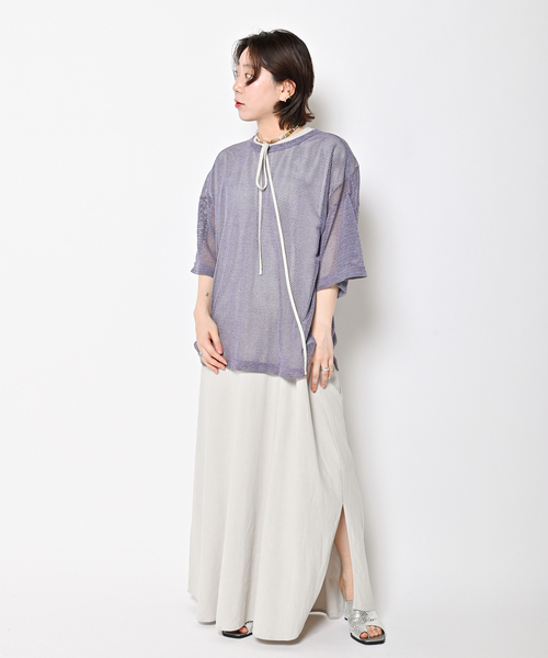 CITYSHOP（シティーショップ）の「RUSSELL NET Tシャツ（Tシャツ/カットソー・レディース・ブラック/サックスブルー・FREE）」の16枚目の写真