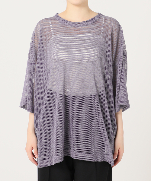CITYSHOP（シティーショップ）の「RUSSELL NET Tシャツ（Tシャツ/カットソー・レディース・ブラック/サックスブルー・FREE）」の5枚目の写真
