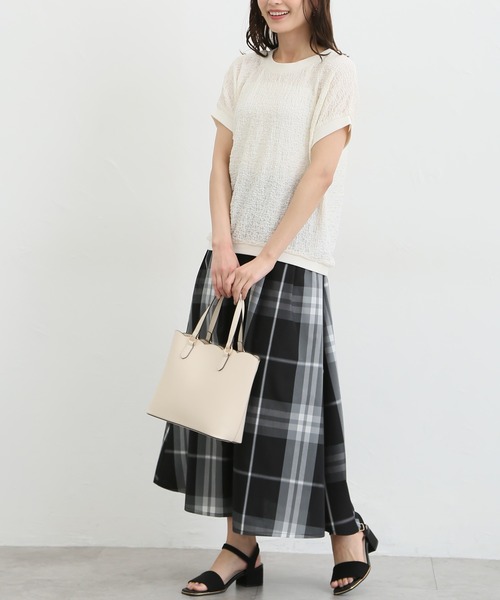 Honeys（ハニーズ）の「フレンチスリーブトップス（Tシャツ/カットソー・レディース・ベージュ/ブルー系その他/アイボリー/ブラウン/ブラック・M/L/S）」の6枚目の写真