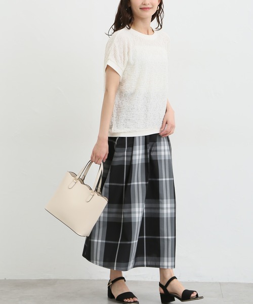 Honeys（ハニーズ）の「フレンチスリーブトップス（Tシャツ/カットソー・レディース・ベージュ/ブルー系その他/アイボリー/ブラウン/ブラック・M/L/S）」の7枚目の写真