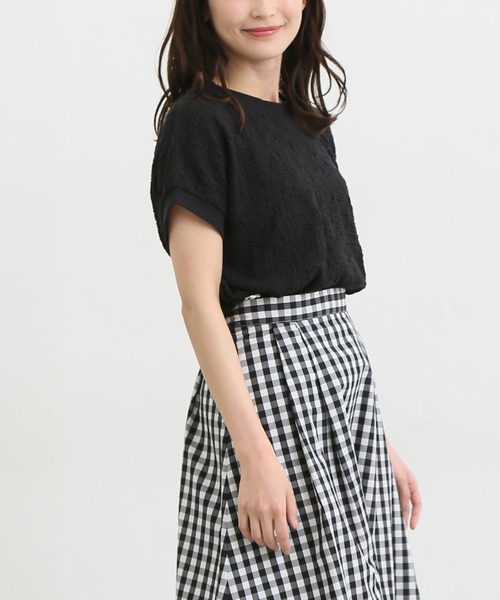 Honeys（ハニーズ）の「フレンチスリーブトップス（Tシャツ/カットソー・レディース・ベージュ/ブルー系その他/アイボリー/ブラウン/ブラック・M/L/S）」の10枚目の写真