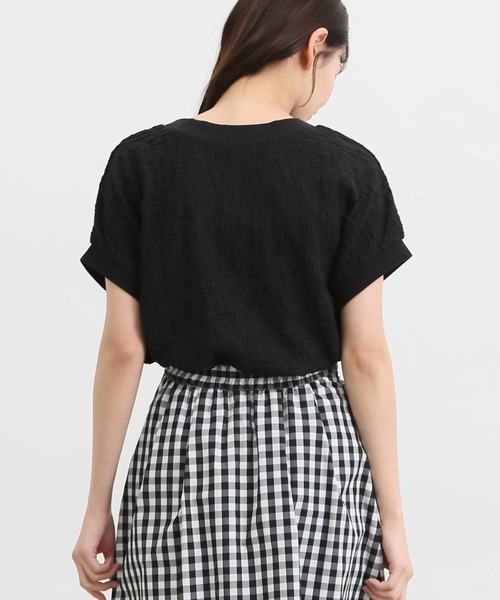 Honeys（ハニーズ）の「フレンチスリーブトップス（Tシャツ/カットソー・レディース・ベージュ/ブルー系その他/アイボリー/ブラウン/ブラック・M/L/S）」の11枚目の写真