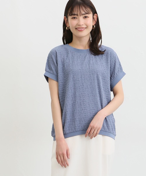 Honeys（ハニーズ）の「フレンチスリーブトップス（Tシャツ/カットソー・レディース・ベージュ/ブルー系その他/アイボリー/ブラウン/ブラック・M/L/S）」の13枚目の写真