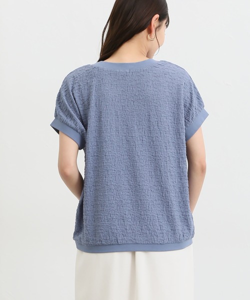 Honeys（ハニーズ）の「フレンチスリーブトップス（Tシャツ/カットソー・レディース・ベージュ/ブルー系その他/アイボリー/ブラウン/ブラック・M/L/S）」の14枚目の写真