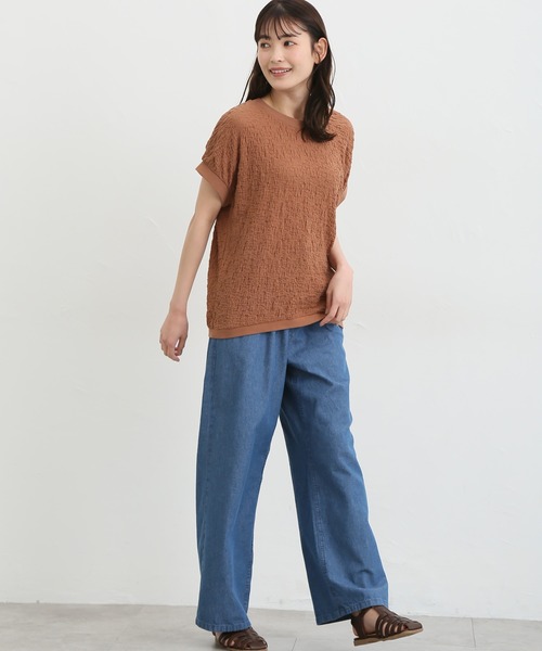 Honeys（ハニーズ）の「フレンチスリーブトップス（Tシャツ/カットソー・レディース・ベージュ/ブルー系その他/アイボリー/ブラウン/ブラック・M/L/S）」の15枚目の写真