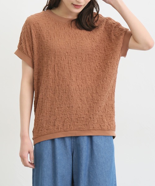 Honeys（ハニーズ）の「フレンチスリーブトップス（Tシャツ/カットソー・レディース・ベージュ/ブルー系その他/アイボリー/ブラウン/ブラック・M/L/S）」の16枚目の写真