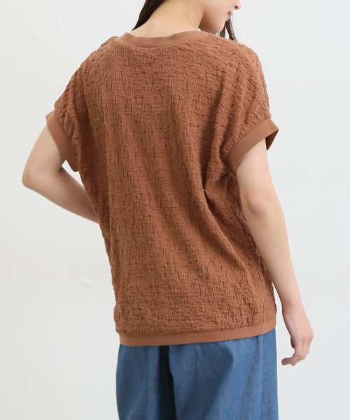 Honeys（ハニーズ）の「フレンチスリーブトップス（Tシャツ/カットソー・レディース・ベージュ/ブルー系その他/アイボリー/ブラウン/ブラック・M/L/S）」の18枚目の写真