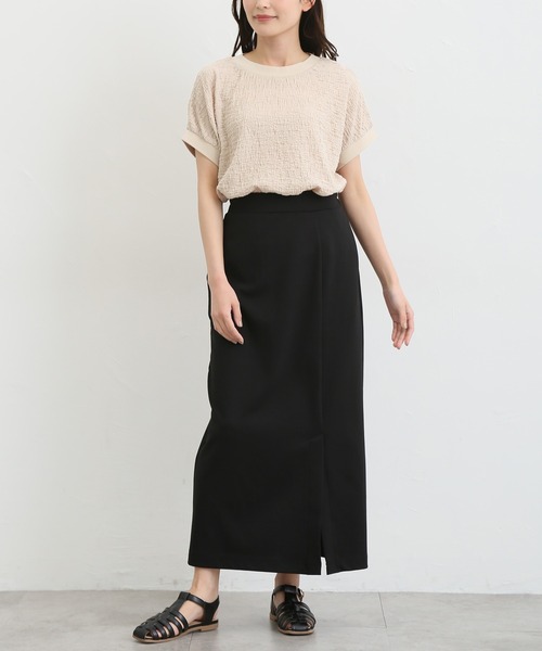 Honeys（ハニーズ）の「フレンチスリーブトップス（Tシャツ/カットソー・レディース・ベージュ/ブルー系その他/アイボリー/ブラウン/ブラック・M/L/S）」の19枚目の写真