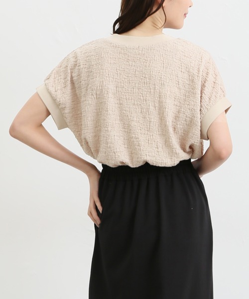 Honeys（ハニーズ）の「フレンチスリーブトップス（Tシャツ/カットソー・レディース・ベージュ/ブルー系その他/アイボリー/ブラウン/ブラック・M/L/S）」の21枚目の写真