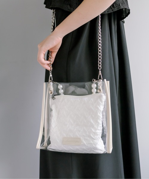 OLIVE des OLIVE（オリーブデオリーブ）の「Aimerianejoieパールハンドル痛バッグ　1031120200（ショルダーバッグ・レディース・ピンク/アイボリー・FREE）」の6枚目の写真