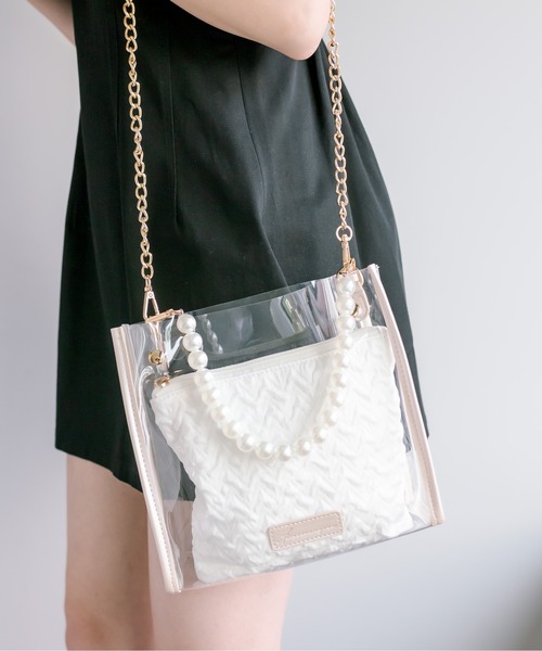 OLIVE des OLIVE（オリーブデオリーブ）の「Aimerianejoieパールハンドル痛バッグ　1031120200（ショルダーバッグ・レディース・ピンク/アイボリー・FREE）」の17枚目の写真