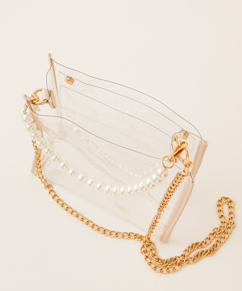 OLIVE des OLIVE（オリーブデオリーブ）の「Aimerianejoieパールハンドル痛バッグ　1031120200（ショルダーバッグ・レディース・ピンク/アイボリー・FREE）」の5枚目の写真