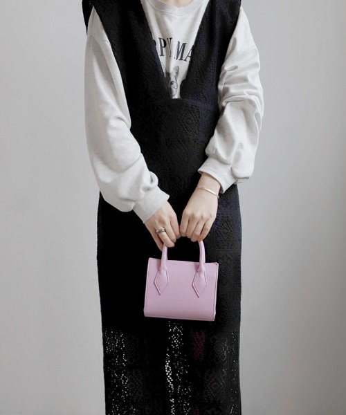 ANEMONE（アネモネ）の「サブバッグ付きカラースクエア2WAYミニバッグ