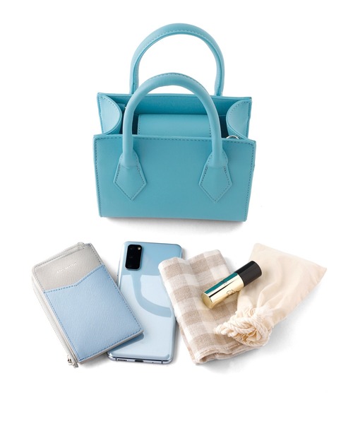 ANEMONE（アネモネ）の「サブバッグ付きカラースクエア2WAYミニバッグ