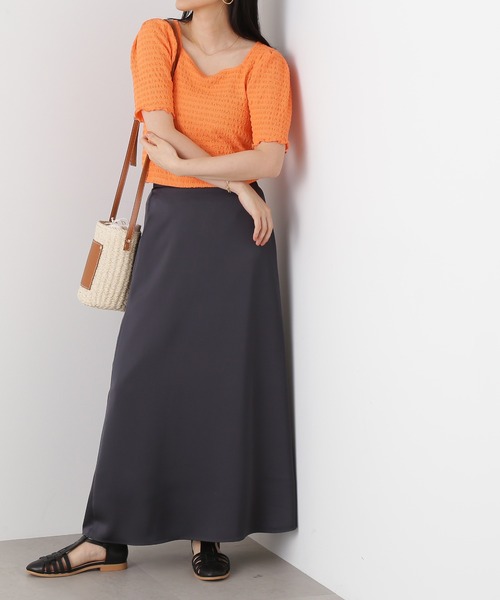 N.（N. Natural Beauty Basic）（エヌエヌナチュラルビューティーベーシック）の「【S Size Line】◆サテンストレートスカート（スカート・レディース・ナチュラル/ブラック・SMALL/MEDIUM）」の22枚目の写真