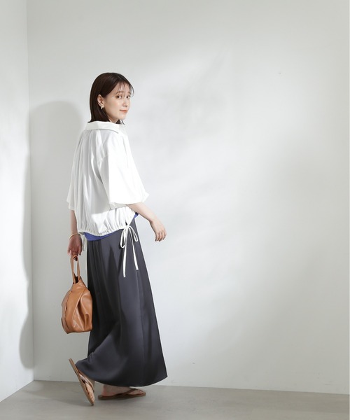 N.（N. Natural Beauty Basic）（エヌエヌナチュラルビューティーベーシック）の「【S Size Line】◆サテンストレートスカート（スカート・レディース・ナチュラル/ブラック・SMALL/MEDIUM）」の18枚目の写真