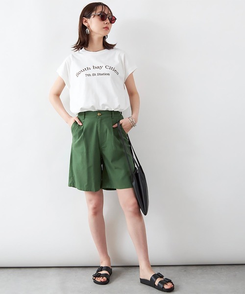 Rejoule(リジュール)の「コットンリネン ハーフパンツ(その他パンツ・レディース・グリーン/ナチュラル/ベージュ/ブラック・FREE)」の16枚目の写真
