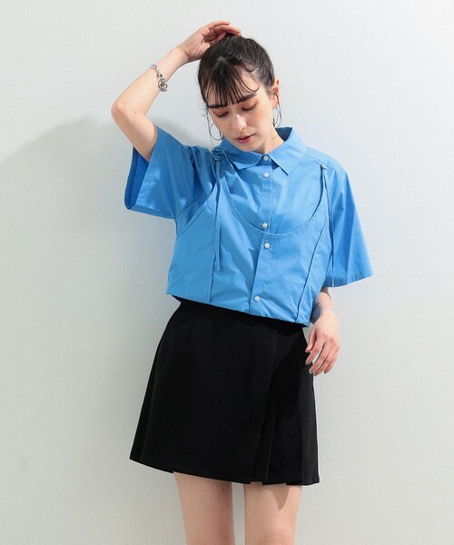 Ray BEAMS（レイビームス）の「Ray BEAMS / ターン バックストラップ シャツ（シャツ/ブラウス・レディース・ホワイト/ライトブルー・ONE SIZE）」の12枚目の写真