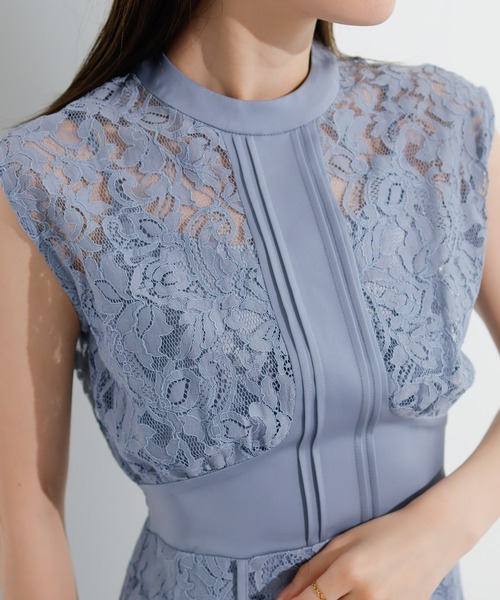 LADYMADE（レディメイド）の「フレンチスリーブレースパネルドレス 