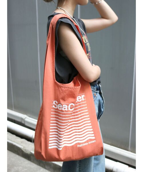 Ungrid（アングリッド）の「カラーロゴエコBAG（トートバッグ・レディース・アイボリー/グリーン/オレンジ・FREE）」の13枚目の写真