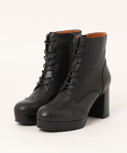 セール】厚底ヒールレースアップブーツ 3710373（ブーツ