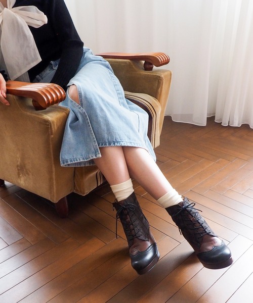 参照用　　ENあしながおじさん　ブーツ 24,5cm アシナガオジサン あしながおじさん レースアップブーツ （DBR