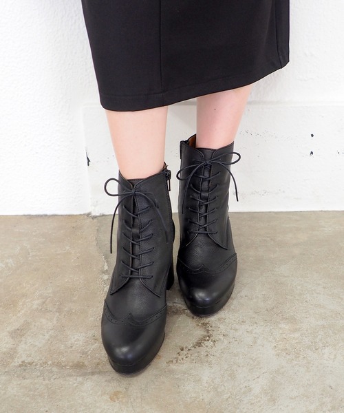 あしながおじさん(アシナガオジサン)の「厚底ヒールレースアップブーツ 3710373(ブーツ・レディース・ブラック/ダークブラウン/ブラウン/ブラック系その他/チョコ/ライトベージュ・22.5cm/23.0cm/23.5cm/24.0cm/24.5cm/23cm/24cm)」の9枚目の写真