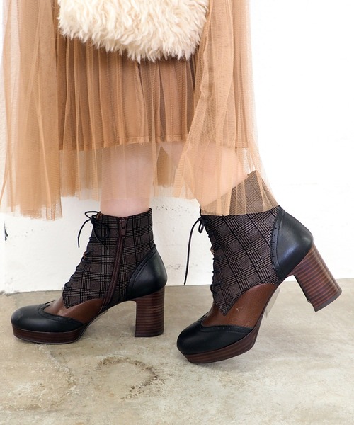 あしながおじさん(アシナガオジサン)の「厚底ヒールレースアップブーツ 3710373(ブーツ・レディース・ブラック/ダークブラウン/ブラウン/ブラック系その他/チョコ/ライトベージュ・22.5cm/23.0cm/23.5cm/24.0cm/24.5cm/23cm/24cm)」の11枚目の写真