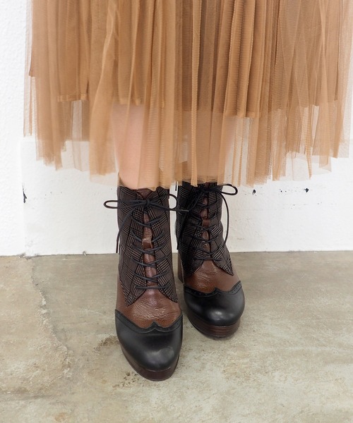 あしながおじさん(アシナガオジサン)の「厚底ヒールレースアップブーツ 3710373(ブーツ・レディース・ブラック/ダークブラウン/ブラウン/ブラック系その他/チョコ/ライトベージュ・22.5cm/23.0cm/23.5cm/24.0cm/24.5cm/23cm/24cm)」の12枚目の写真