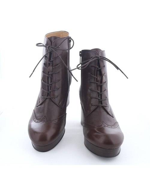 あしながおじさん(アシナガオジサン)の「厚底ヒールレースアップブーツ 3710373(ブーツ・レディース・ブラック/ダークブラウン/ブラウン/ブラック系その他/チョコ/ライトベージュ・22.5cm/23.0cm/23.5cm/24.0cm/24.5cm/23cm/24cm)」の14枚目の写真