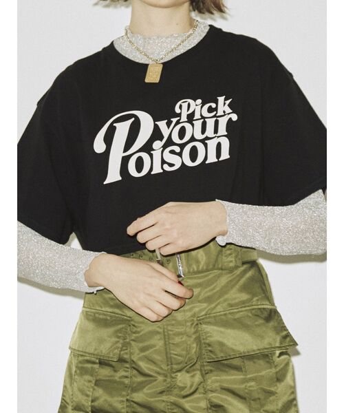 jouetie(ジュエティ)の「ロゴクロップドTシャツ(Tシャツ/カットソー・レディース・ブラック/オフホワイト/ブルー・MEDIUM)」の7枚目の写真