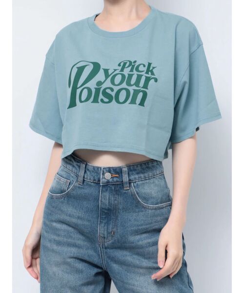 jouetie(ジュエティ)の「ロゴクロップドTシャツ(Tシャツ/カットソー・レディース・ブラック/オフホワイト/ブルー・MEDIUM)」の9枚目の写真