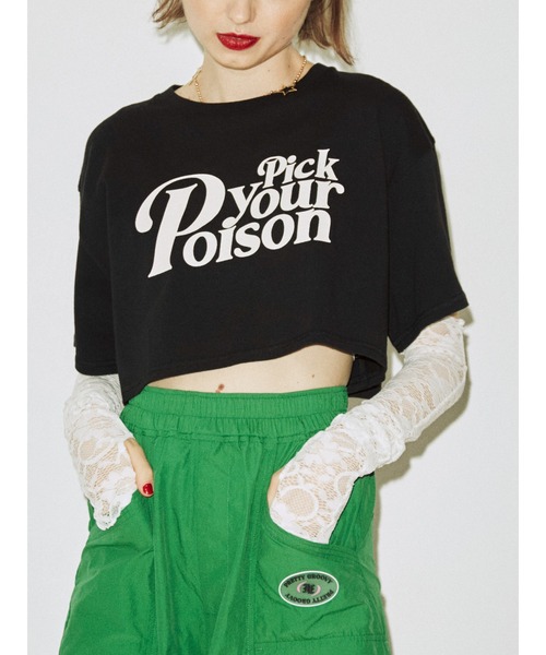 jouetie(ジュエティ)の「ロゴクロップドTシャツ(Tシャツ/カットソー・レディース・ブラック/オフホワイト/ブルー・MEDIUM)」の2枚目の写真