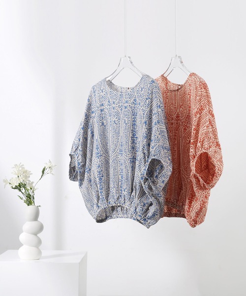 LOPASS（ロパス）の「バックオープンボリューム感シャツブラウス（シャツ/ブラウス・レディース・ブルー/レッド・M/L）」の11枚目の写真